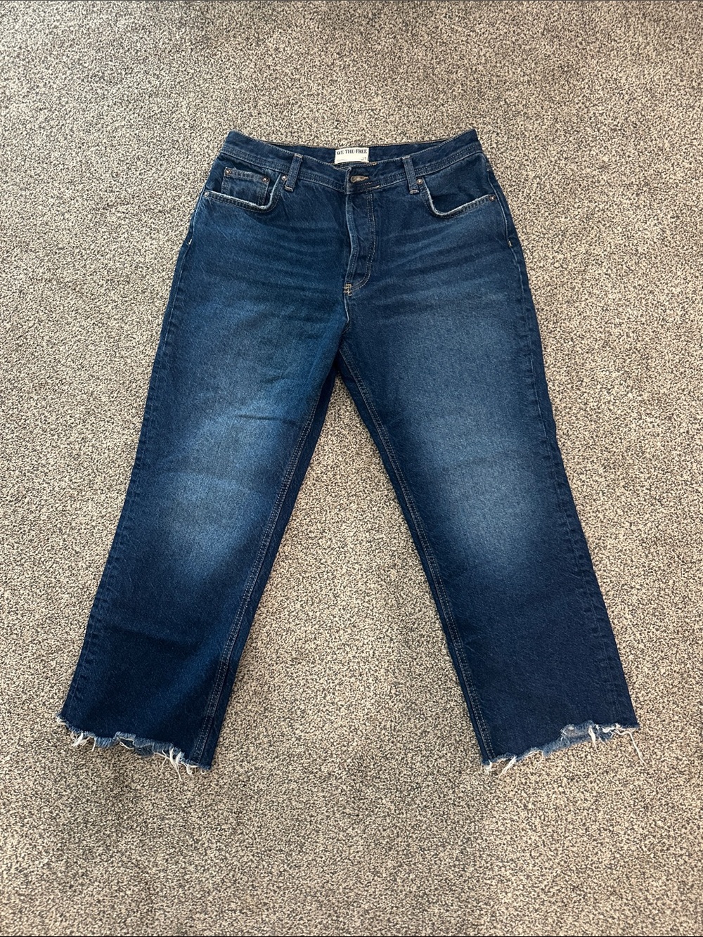 Free People High-Rise Cropped Dark Blue Women’s Jeans